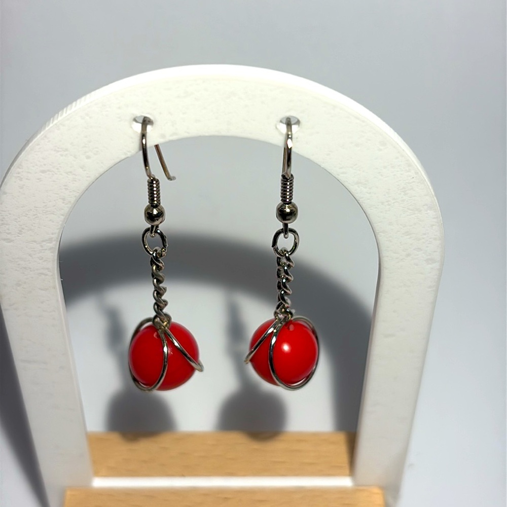 ❤️ Red and silver earrings ❤️